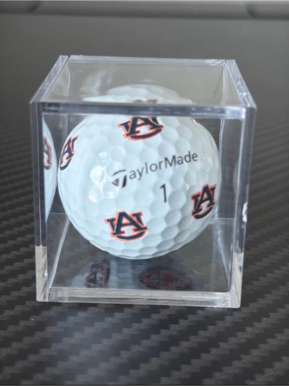 TaylorMade White Golf Ball with Orange and Navy Auburn Logos